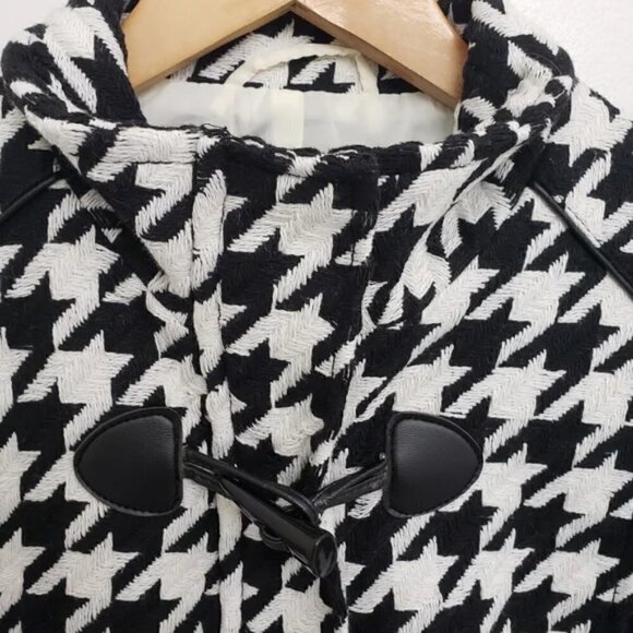 Rampage Maddy Toggle Black and White Houndstooth Women's Coat Sz L - Picture 4 of 8